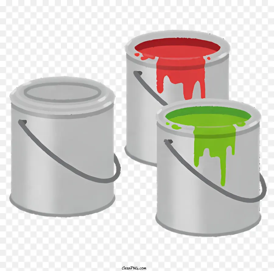 Canettes De Peinture Métallique，De La Peinture Verte PNG