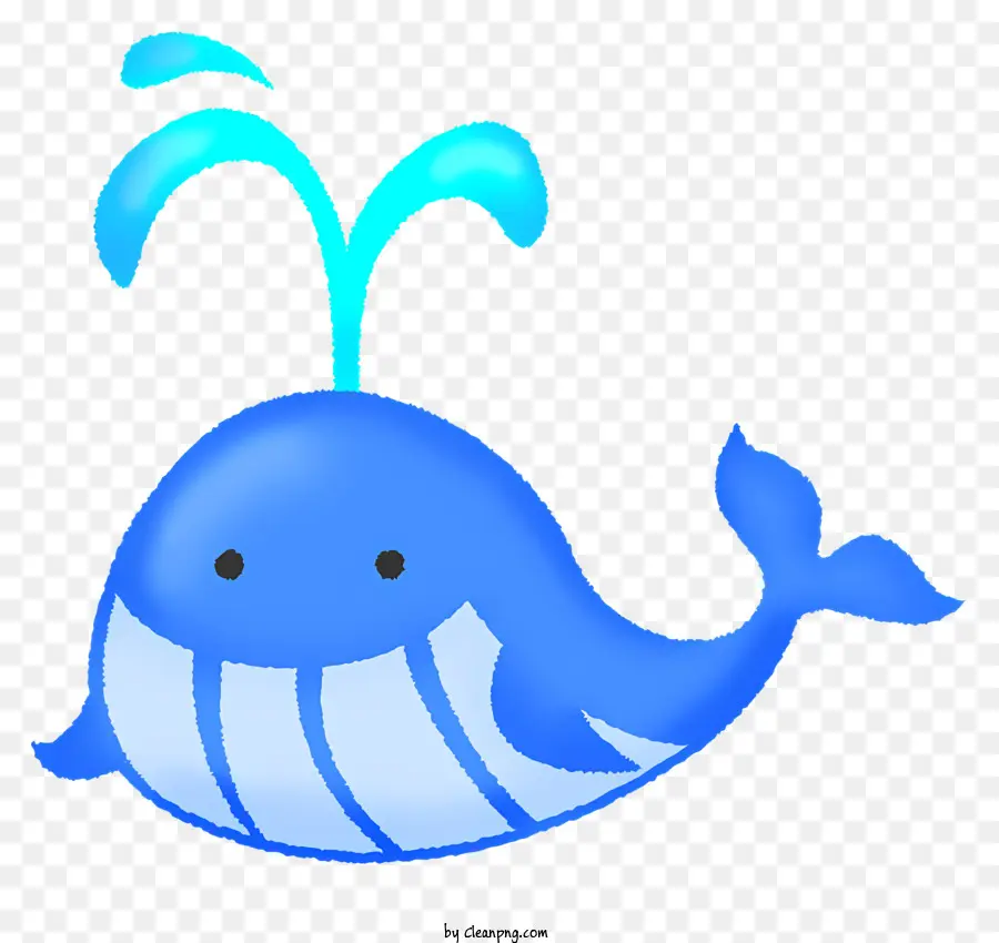 Baleine Bleue Mignonne，Fontaine D'eau PNG