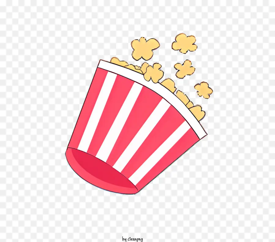 Tasse à Rayures Rouges Et Blanches，Popcorn Spill PNG