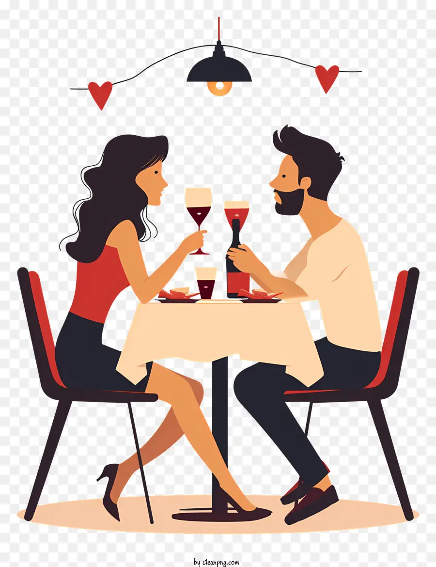 Dîner Romantique，Couple Au Restaurant PNG