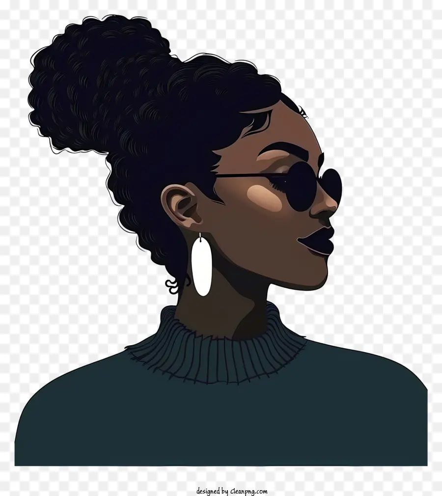 Black Girl Simplist Vector Art，Femme PNG
