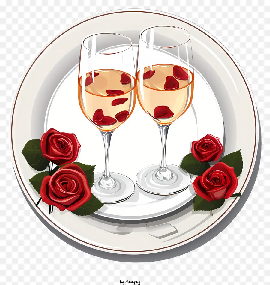 Dîner Romantique，Verres à Vin PNG