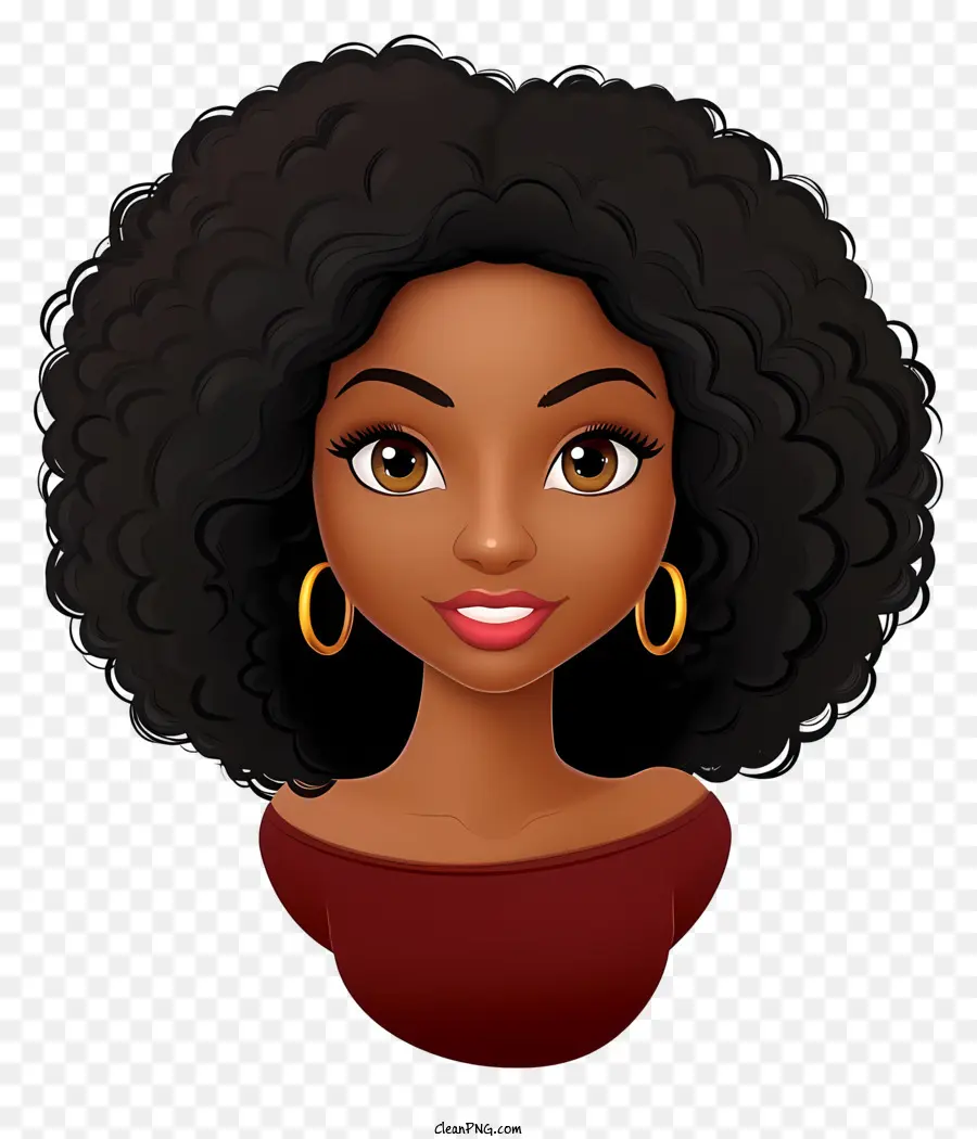 Emoji De Fille Noire，Coiffure Afro PNG