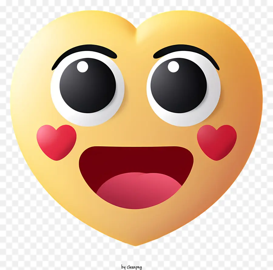 Emoji Plat Avec Des Yeux De Coeur，Emoji Coeur PNG