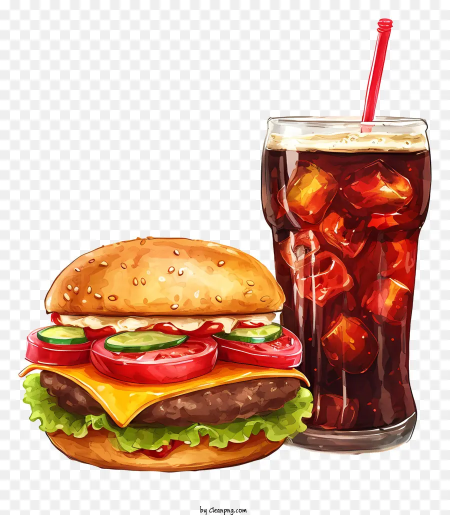 Super Bowl，Burger Et Coca PNG