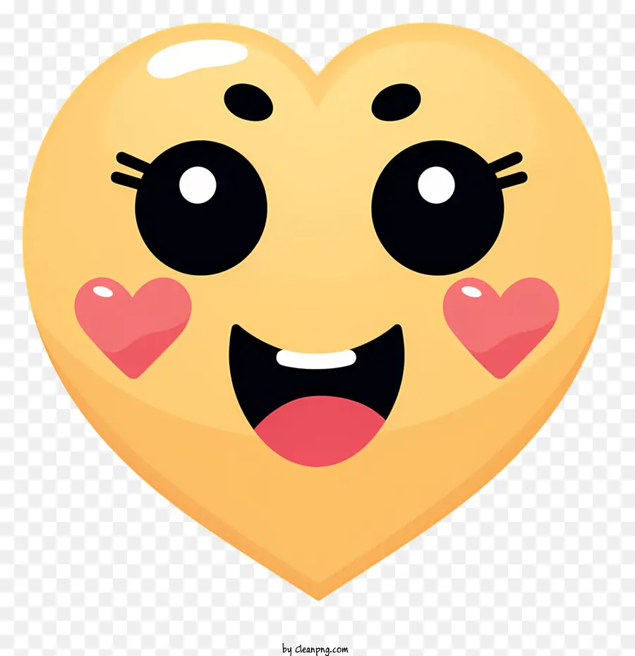 Emoji Dessiné à La Main Avec Des Yeux De Coeur，Emoji Coeur PNG