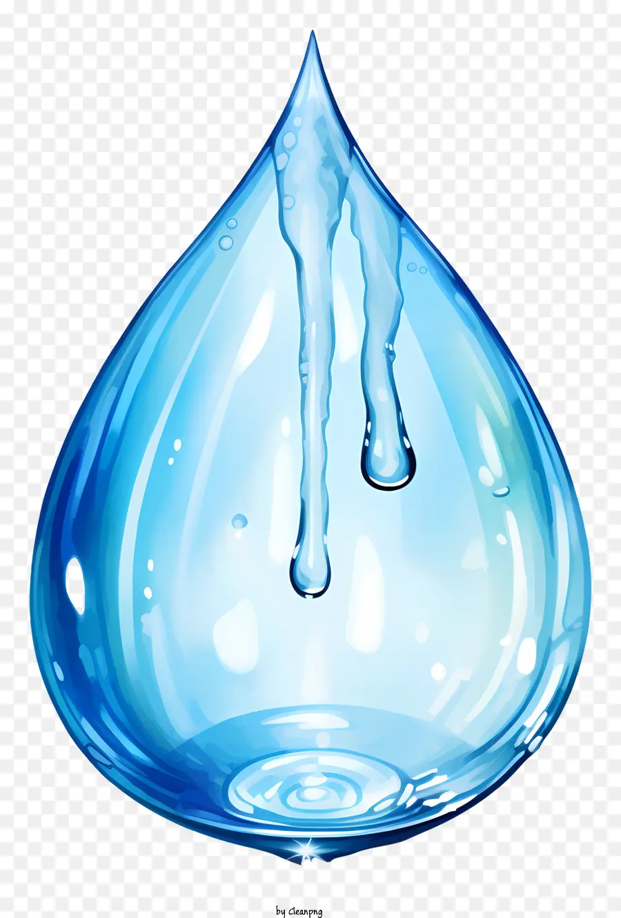 Chute D'eau Aquarelle，Bleu Goutte D'eau PNG