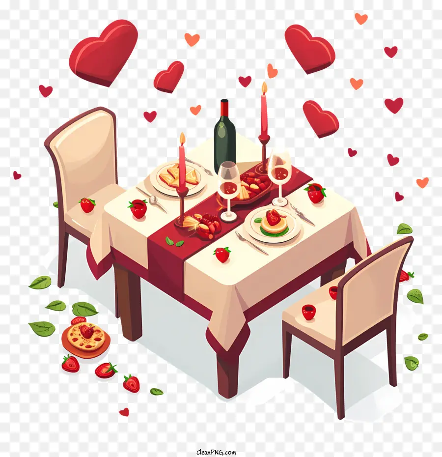 Dîner Romantique，Table De Dîner Intime PNG