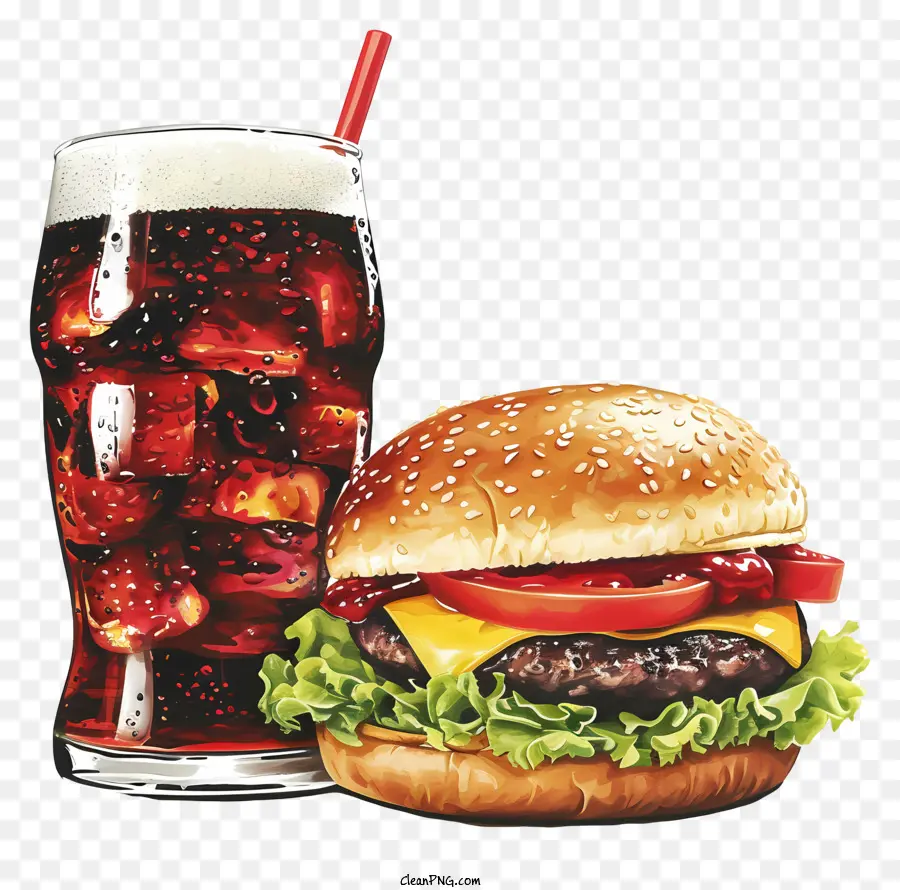 Super Bowl，Burger Et Coca PNG