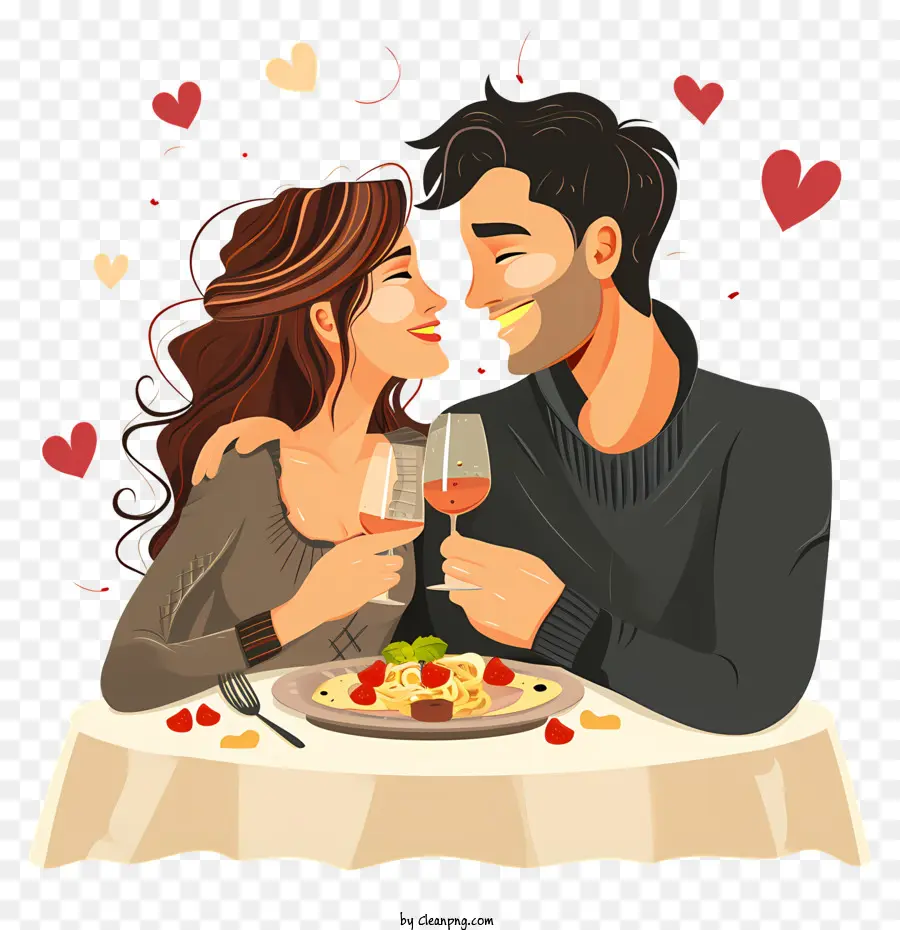 Dîner Romantique，Couple PNG