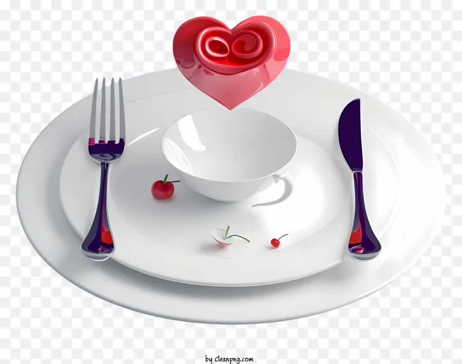 Ensemble De Dîner Romantique 3d Réaliste，Image Romantique PNG