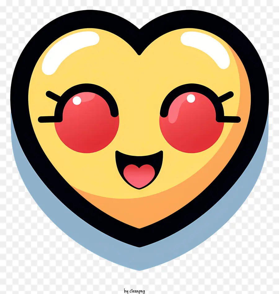 Emoji Tiré à La Main Avec Les Yeux Du Cœur，Dessin Animé Coeur PNG