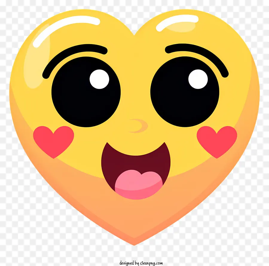 Emoji Dessiné à La Main Avec Des Yeux De Coeur，Emoji Coeur PNG