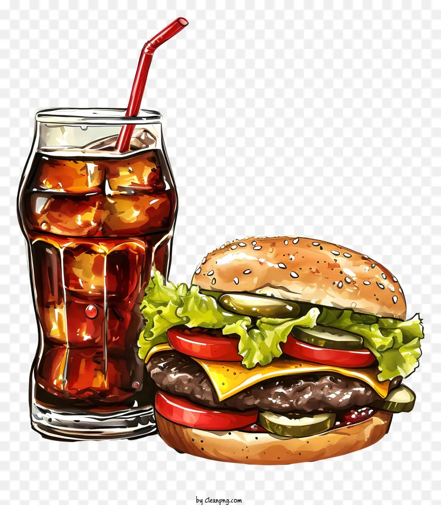 Super Bowl，Burger Et Coca PNG