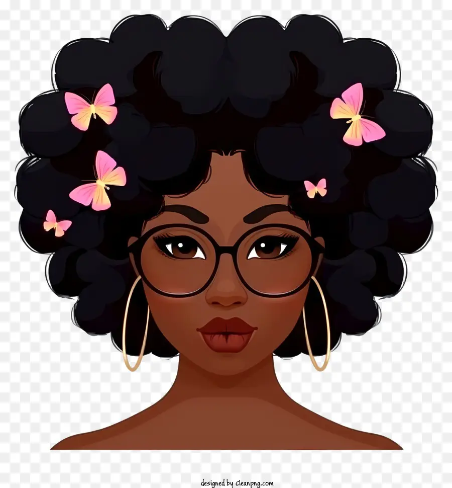 Emoji Fille Noire，Femme Aux Cheveux Bouclés PNG