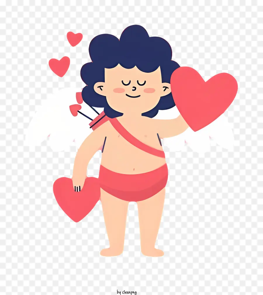 Cupidon，Cupidon Avec Des Coeurs PNG