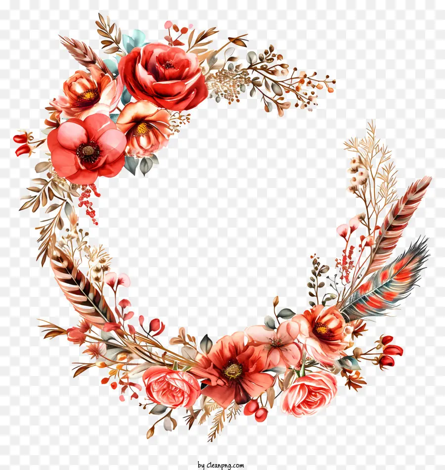 Couronne De Saint Valentin，Couronne Florale PNG