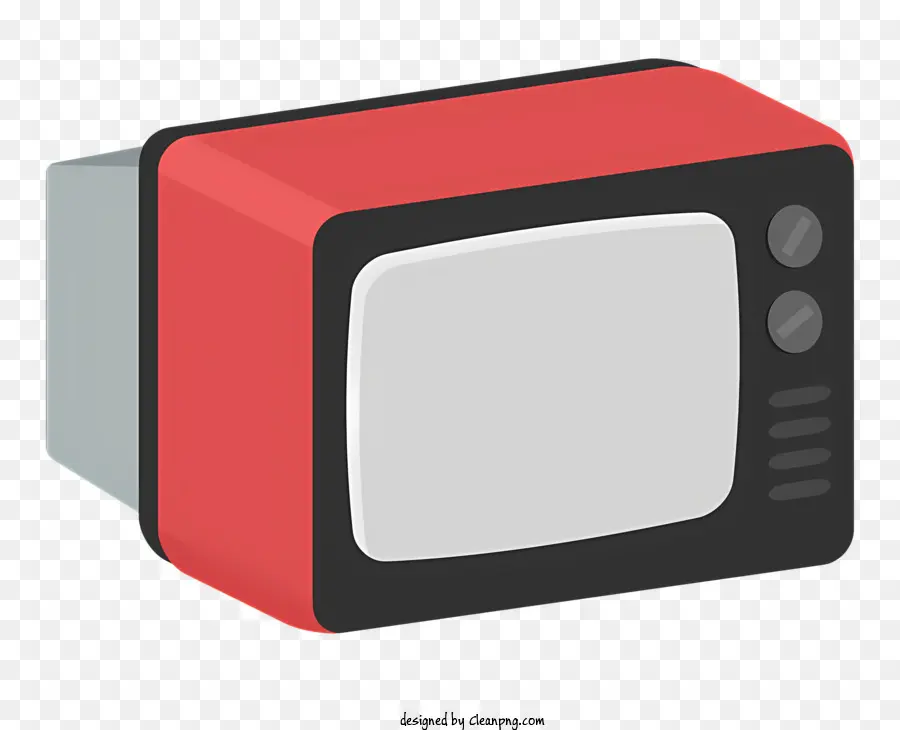 Télévision Noire Et Rouge，Télévision à Carré PNG