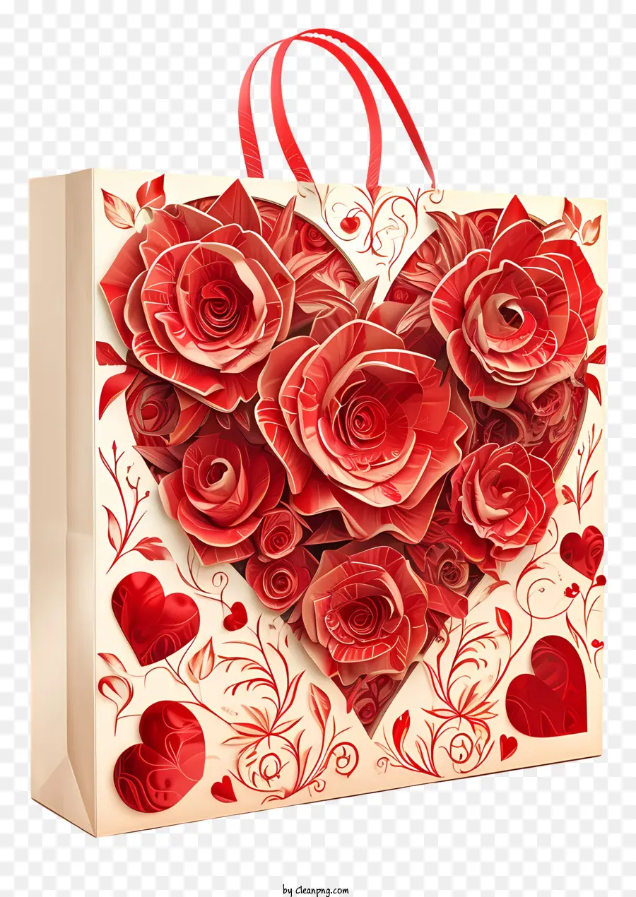 Sac Cadeau Saint Valentin，Sac Coeur Rose PNG