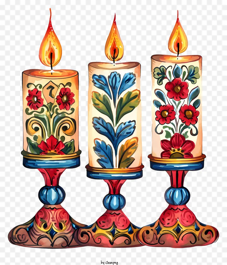 Bougies Du Nouvel An Orthodoxe，Bougies Florales PNG