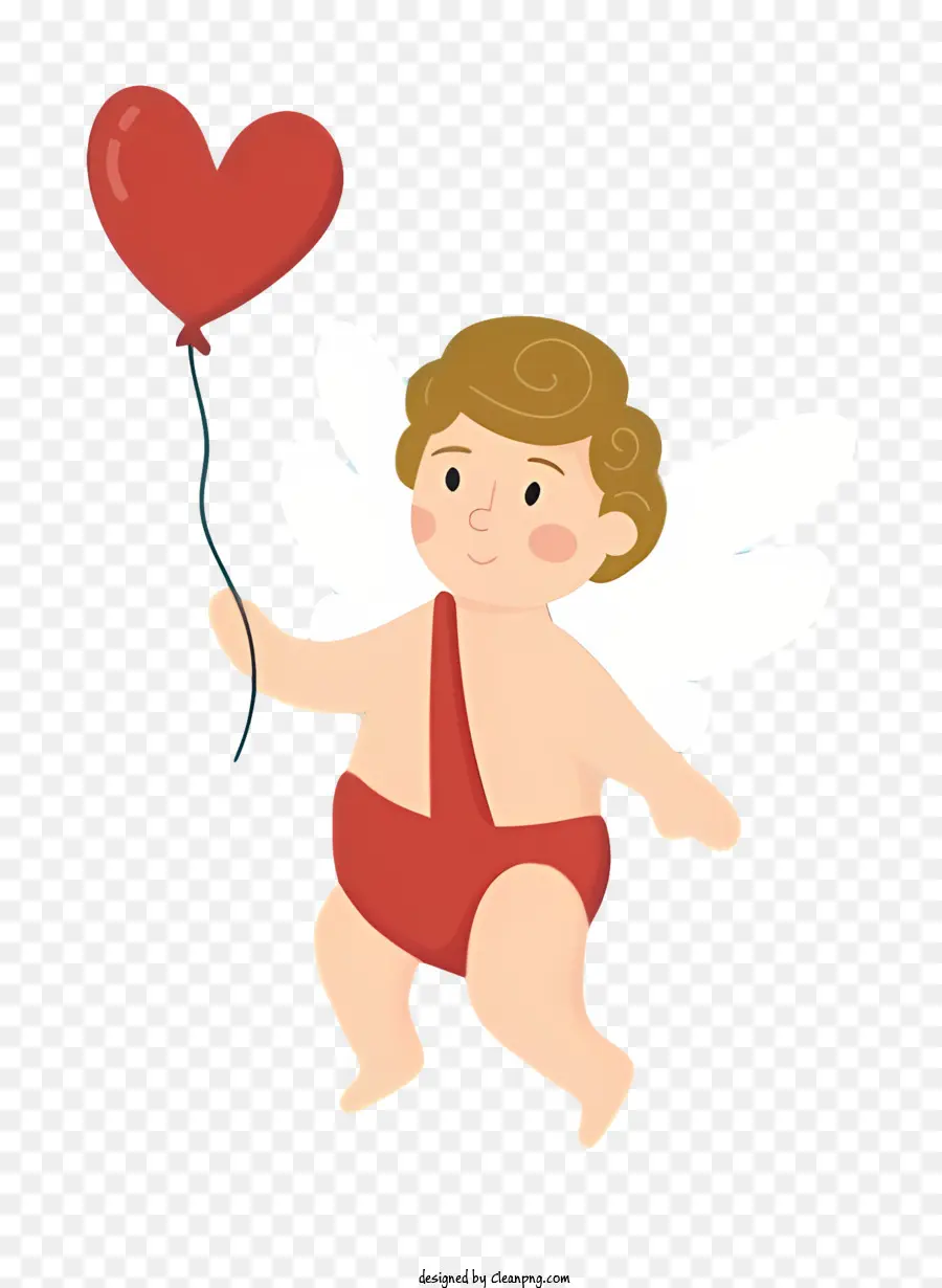 Cupidon De Dessin Animé，Cupidon Avec Ballon PNG