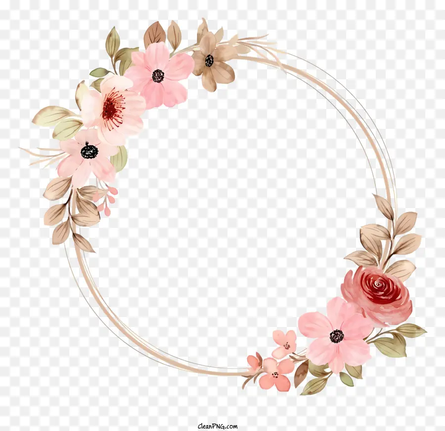 Mariage De Cadre，Couronne De Fleurs PNG