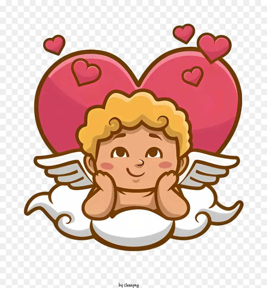 Cupidon De Dessin Animé，Cupidon Avec Coeur PNG