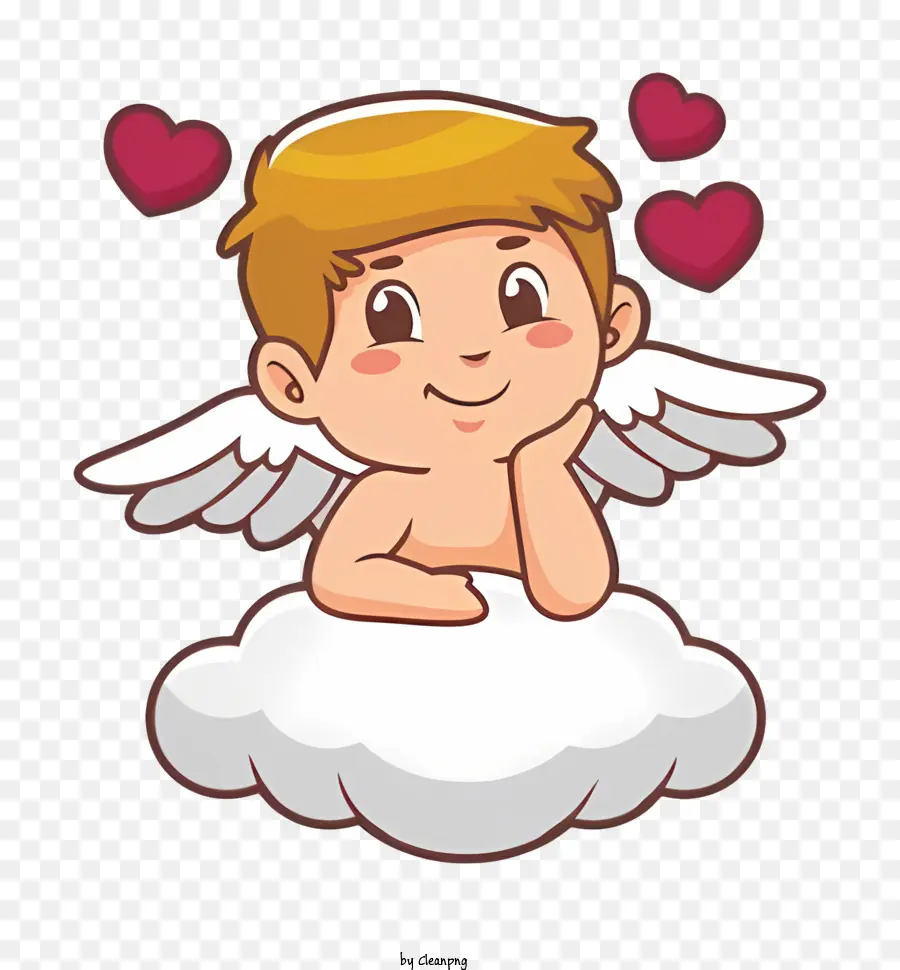 Dessin Animé Cupidon，Cupidon Sur Un Nuage PNG