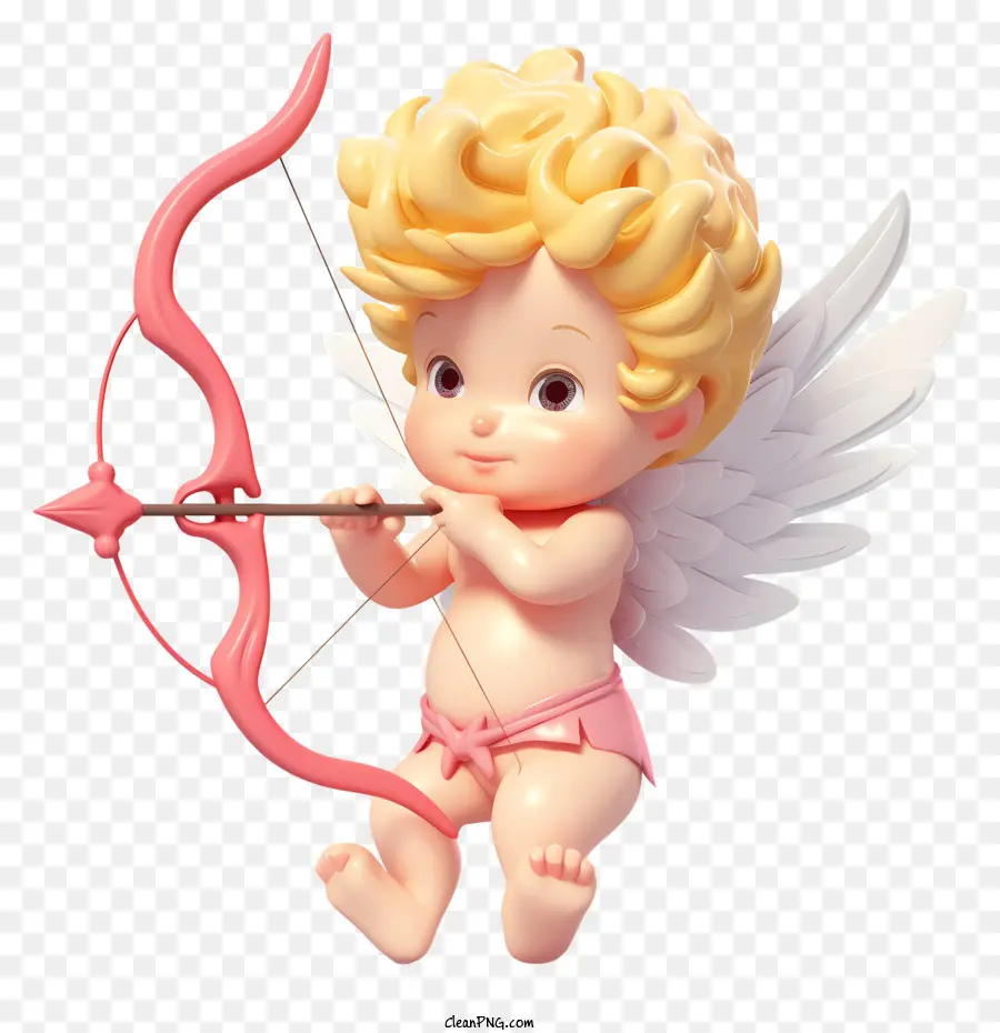 Illustration De Vecteur Plat Minimalisé，Mignon Cupidon PNG