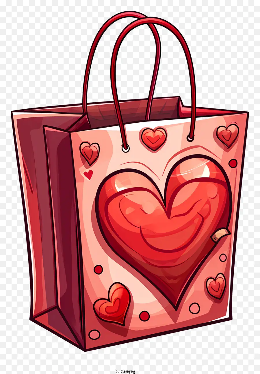 Sac Cadeau De La Saint Valentin，Dessin Animé Sac Shopping PNG