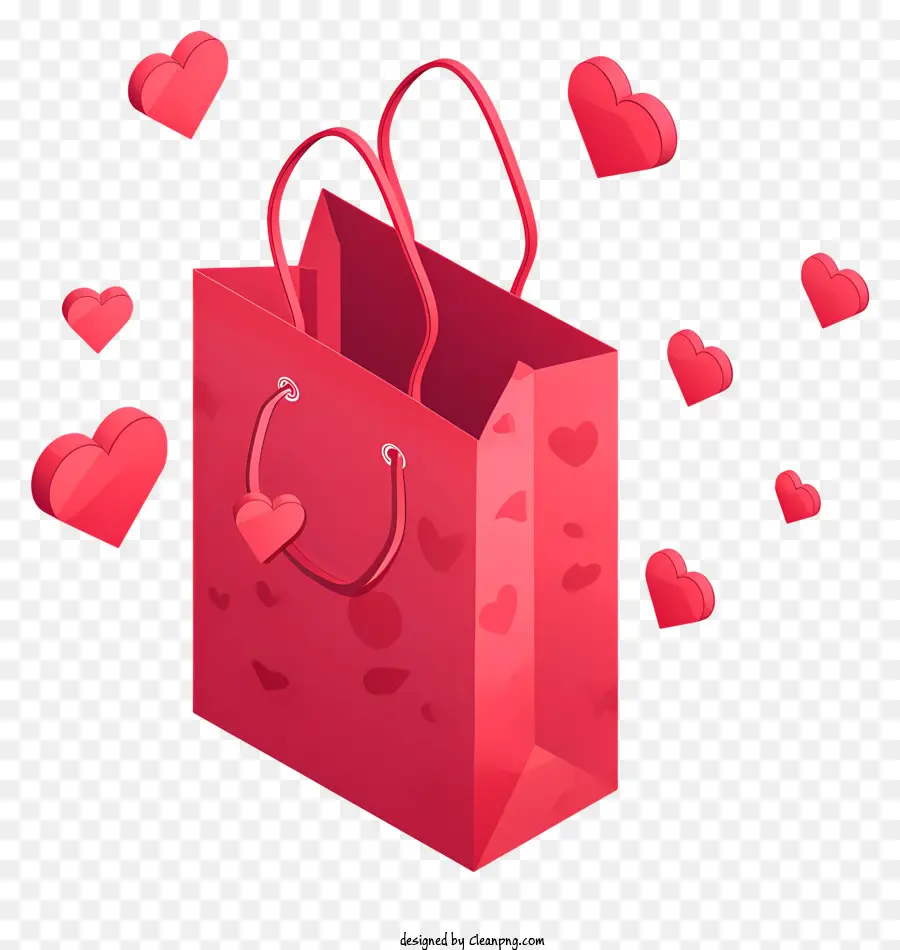 Sac Cadeau De La Saint Valentin，Rouge Sac Shopping PNG