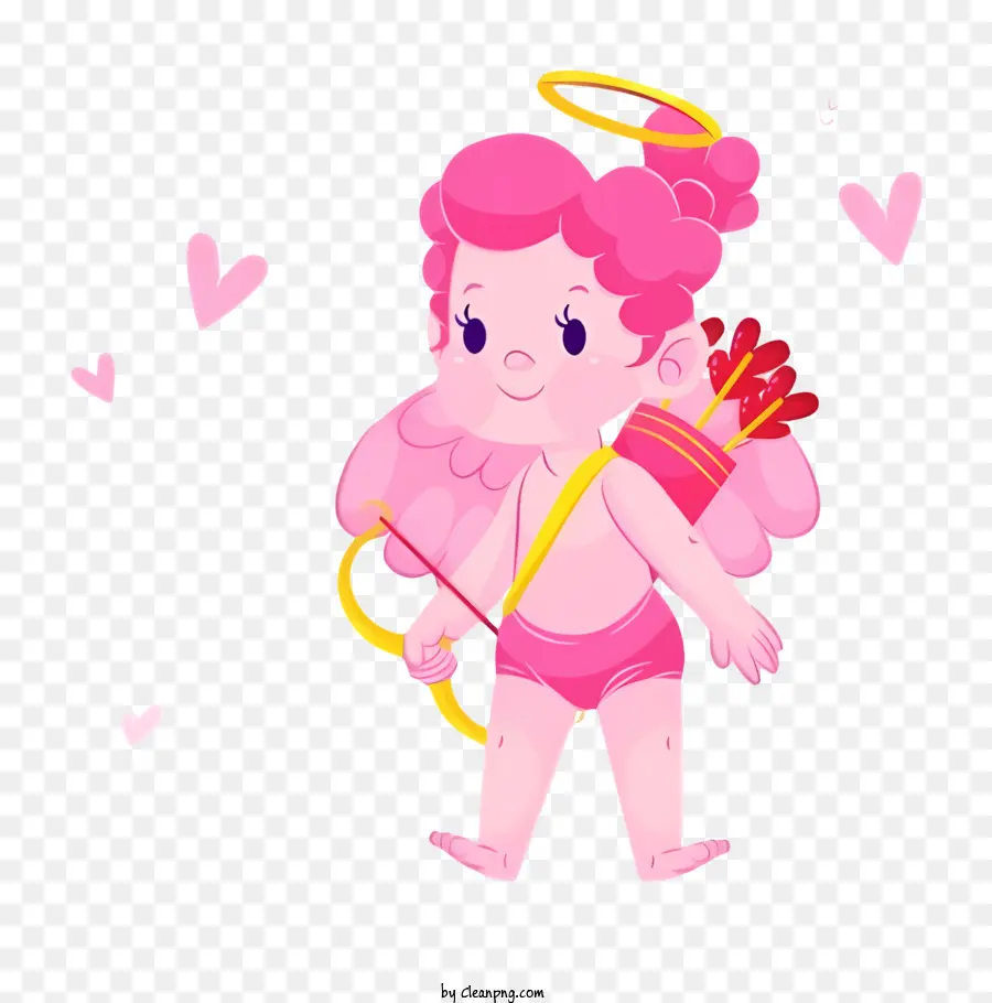 Cupidon，Ange Aux Cheveux Roses PNG