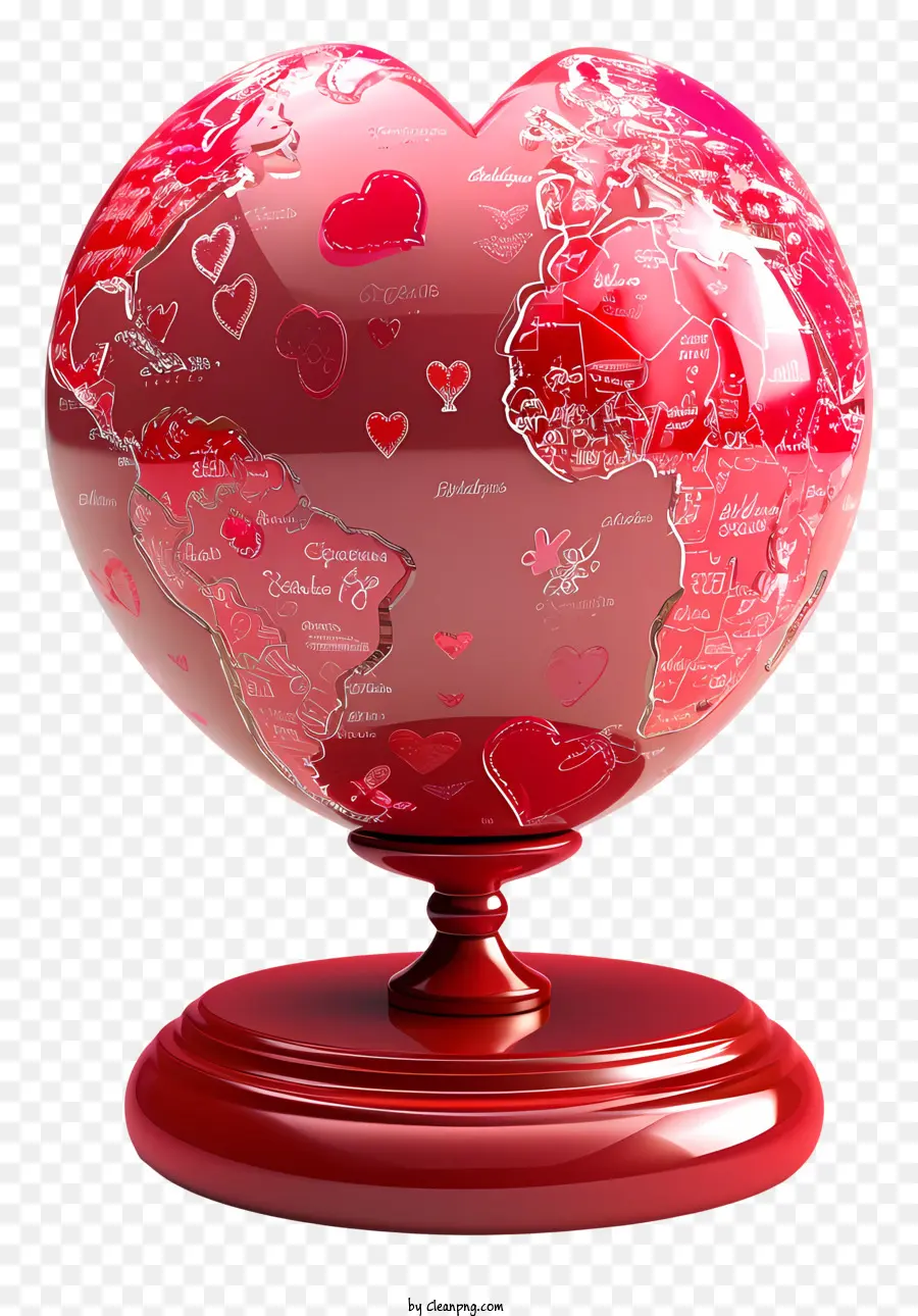 Valentine Loveglobe，Globe En Forme De Cœur PNG
