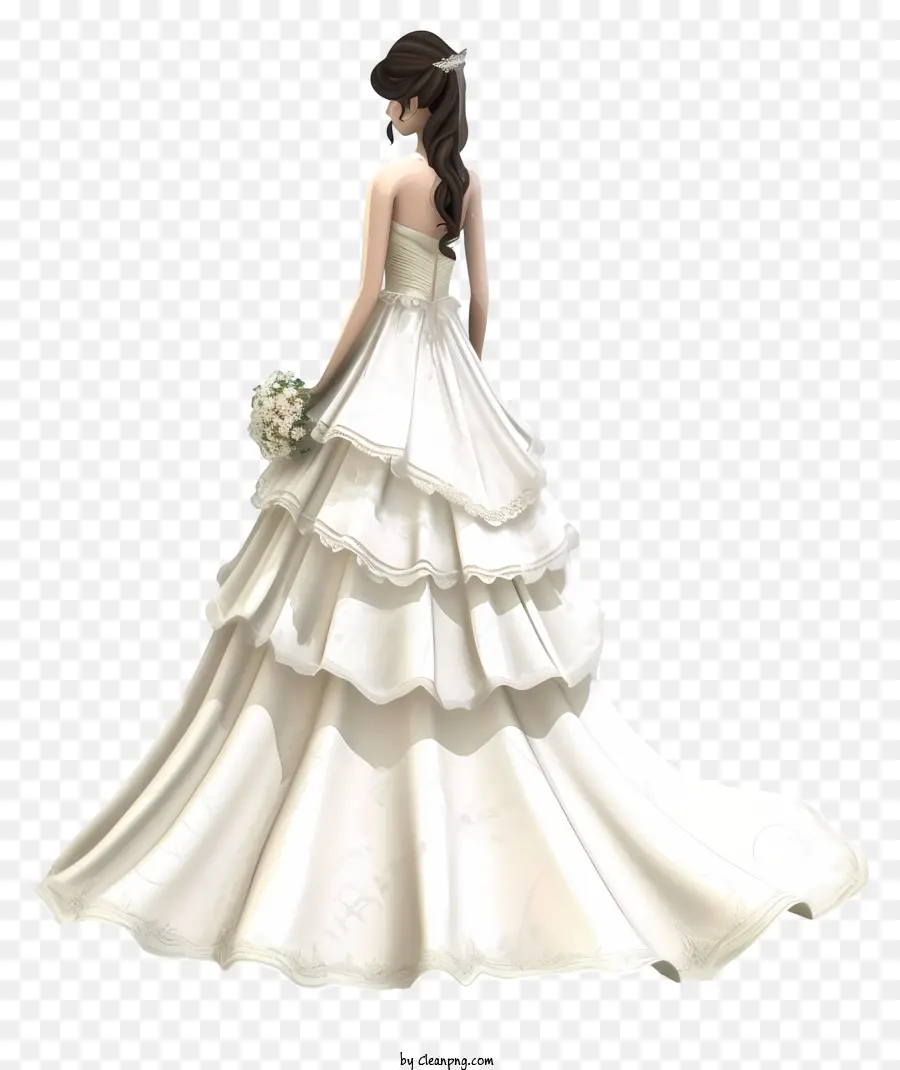 Robe De Mariée Psd 3d，Mariée En Robe De Mariée PNG