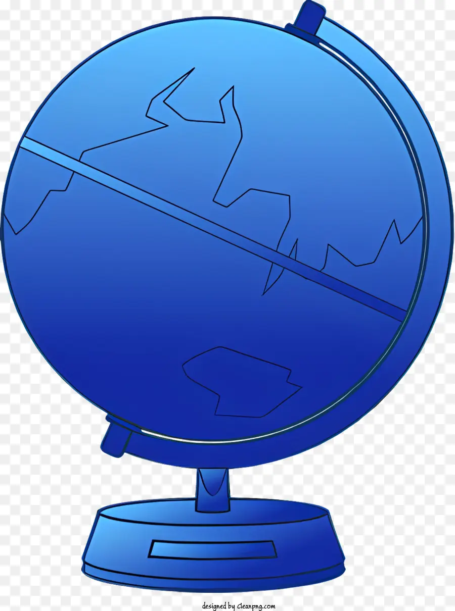 Globe Bleu，Base De Métal PNG