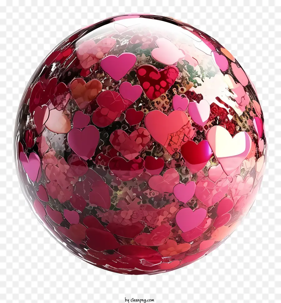 Valentine Loveglobe，Art En Verre En Forme De Cœur PNG