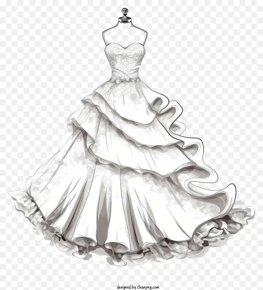 Robe De Mariée Doodle，Robe De Mariée Blanche PNG