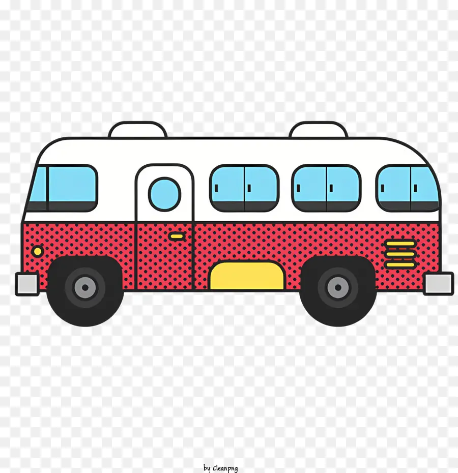 Bus Rouge Et Blanc，Bus à Pois PNG