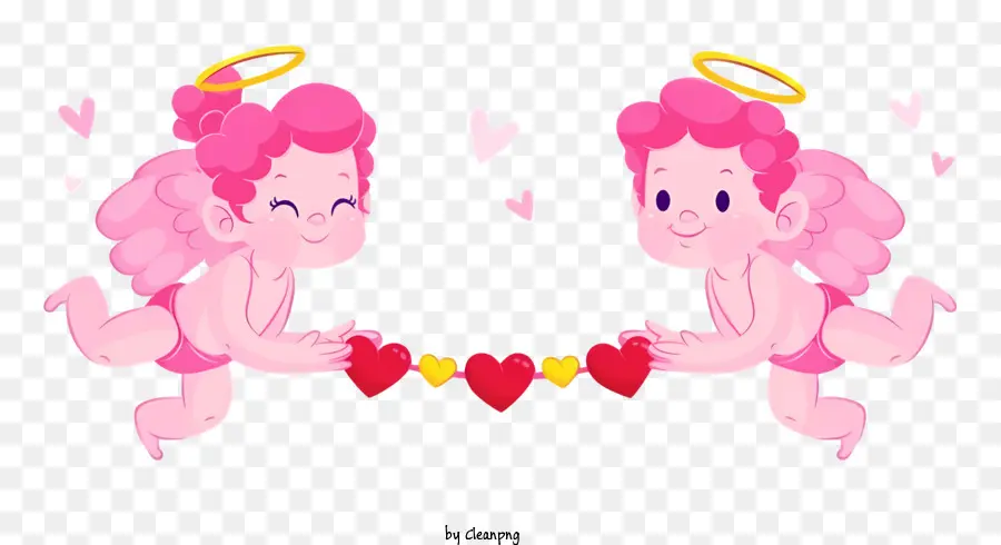 Cupidon，Anges Roses PNG