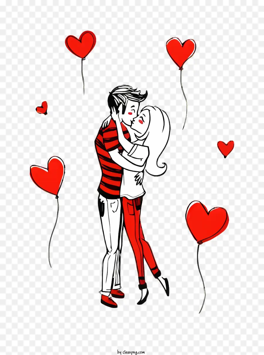 Amour Couple，Dessin Noir Et Blanc PNG