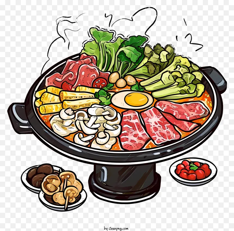 Pot Chaud Chinois Doodle，Fondue Chaude PNG