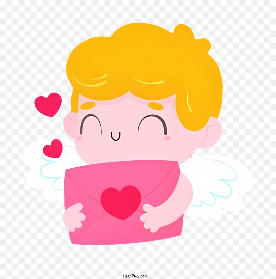 Cupidon，Cupidon Avec Lettre Rose PNG