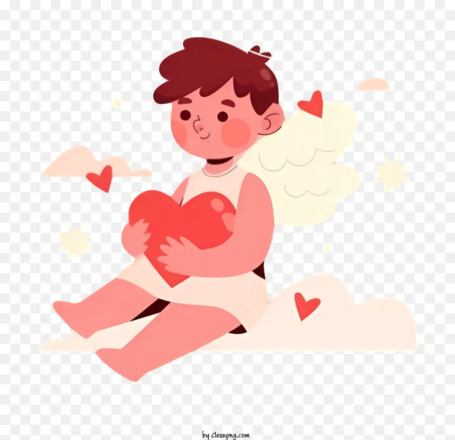 Cupidon，Ange Avec Coeur PNG