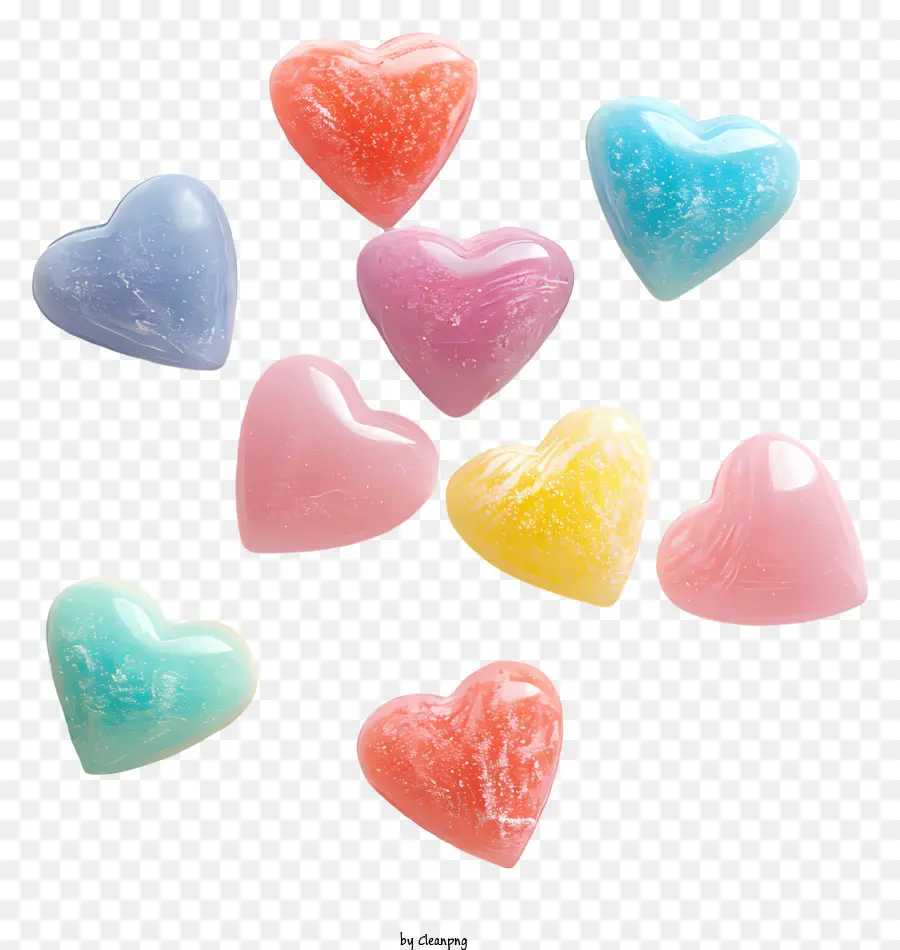 Coeurs De Bonbons，Bonbons Coeur Colorés PNG