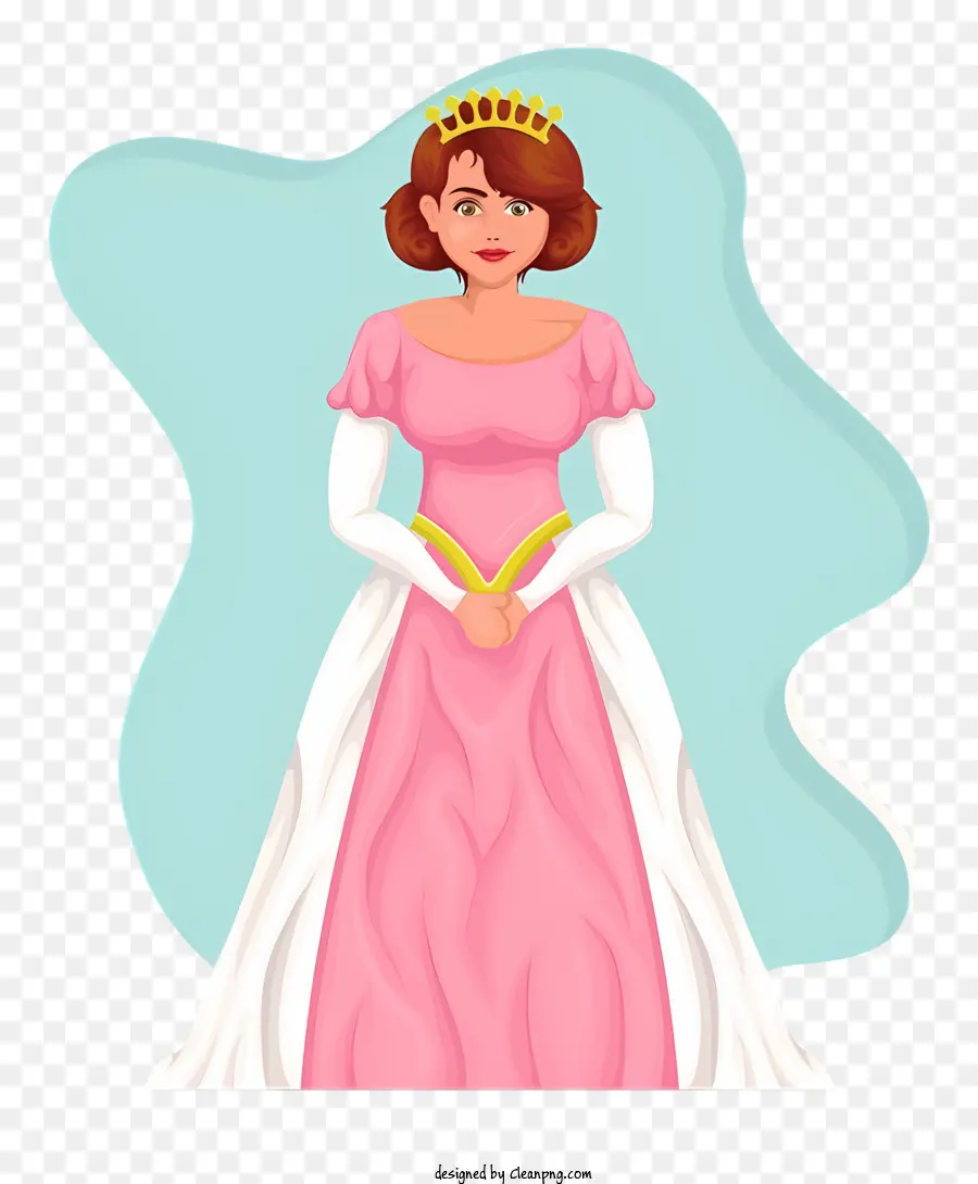 Mariée De Dessin Animé，Princesse En Robe Rose PNG