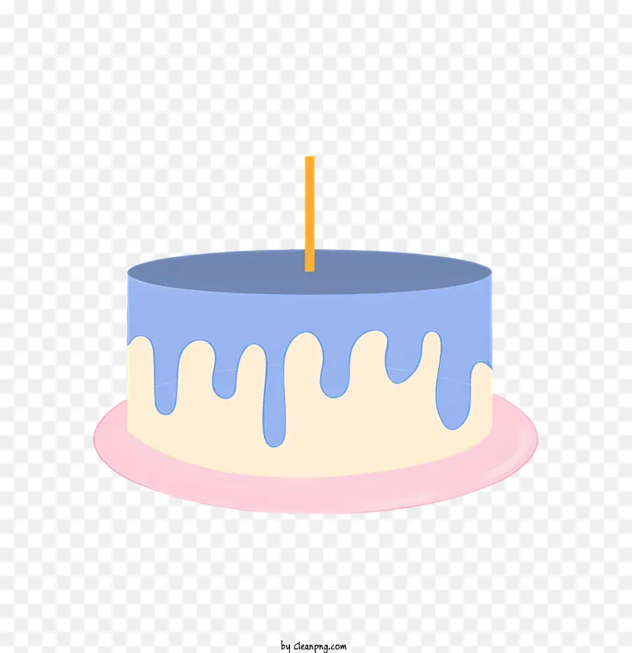 Gâteau D'anniversaire，Glaçage Bleu Et Blanc PNG