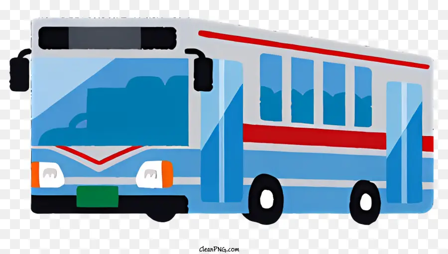 Bus，Bus Bleu Et Blanc PNG