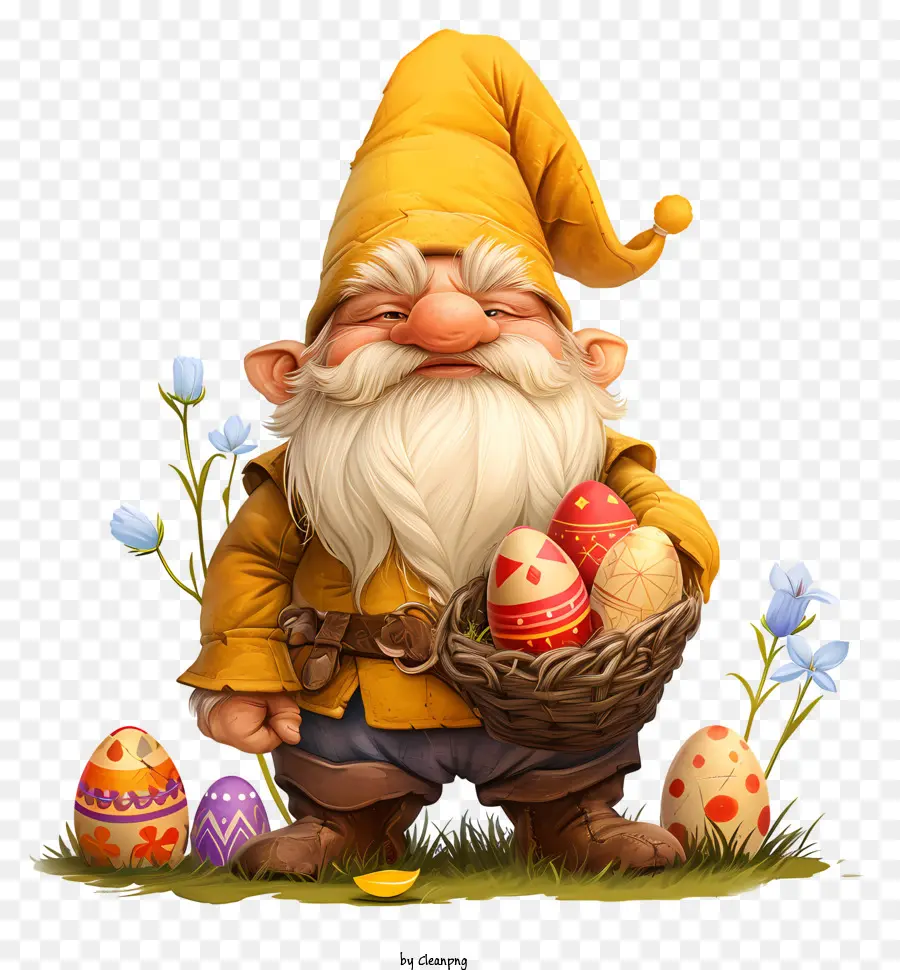 Gnome Du Jour De Pâques，Gnome Avec Des œufs PNG