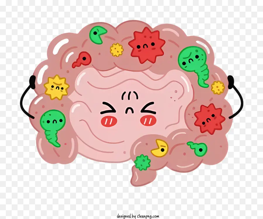 Dessin Animé Cerveau，Micro Organismes D'estomac PNG