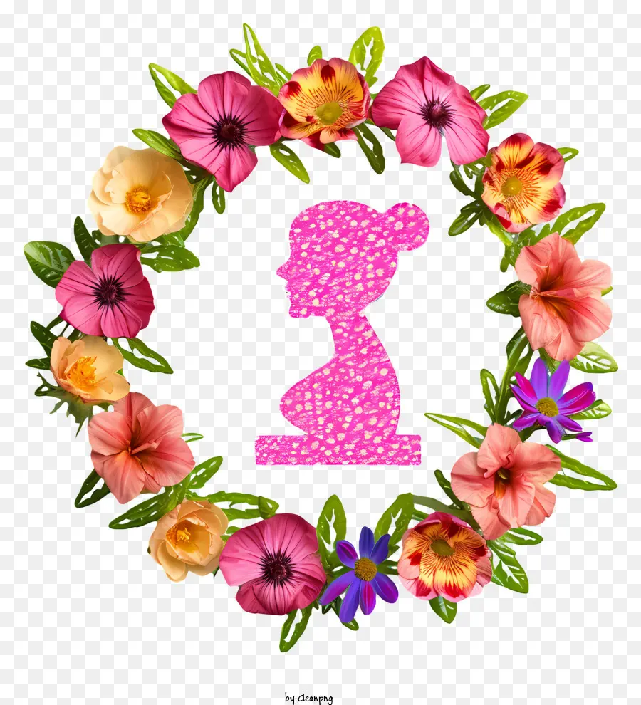 Symbole De Genre Féminin Et Emoji De Fleurs，Fleur Silhouette PNG